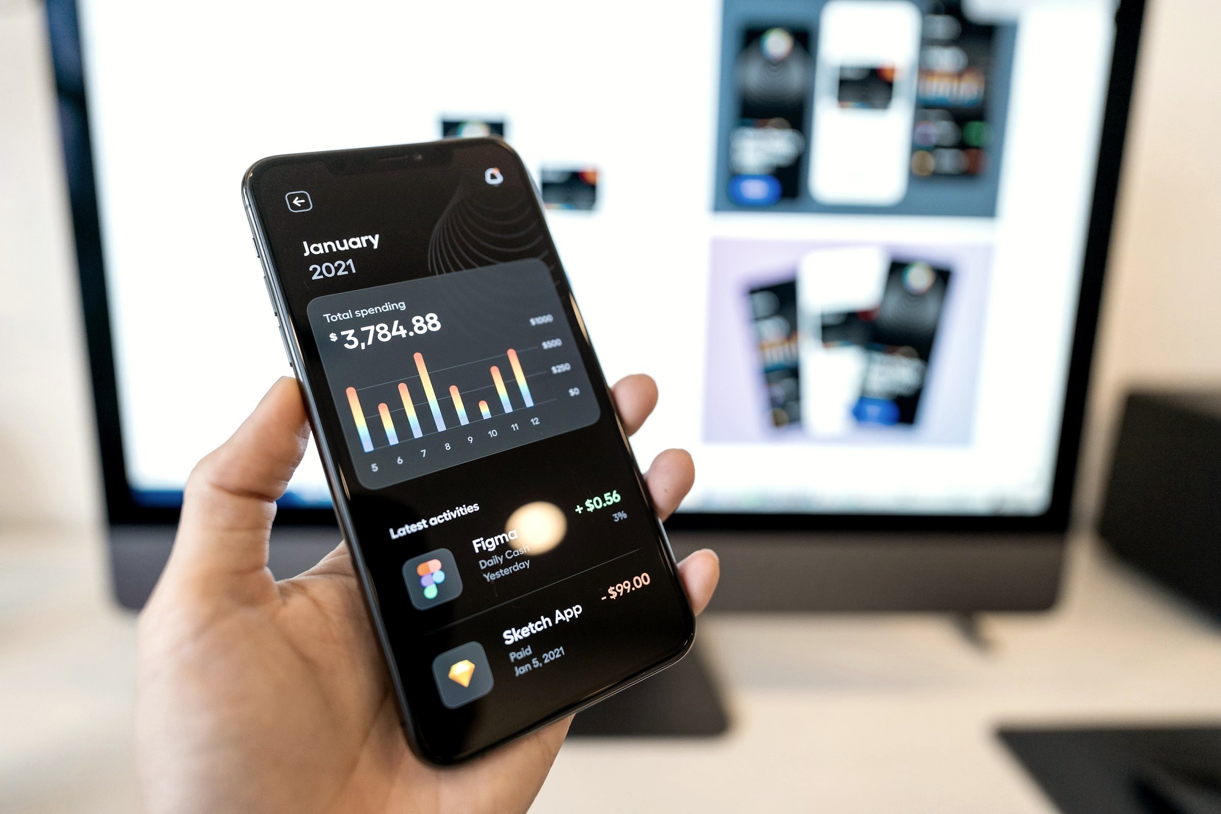 Smartphone mit Energie-App