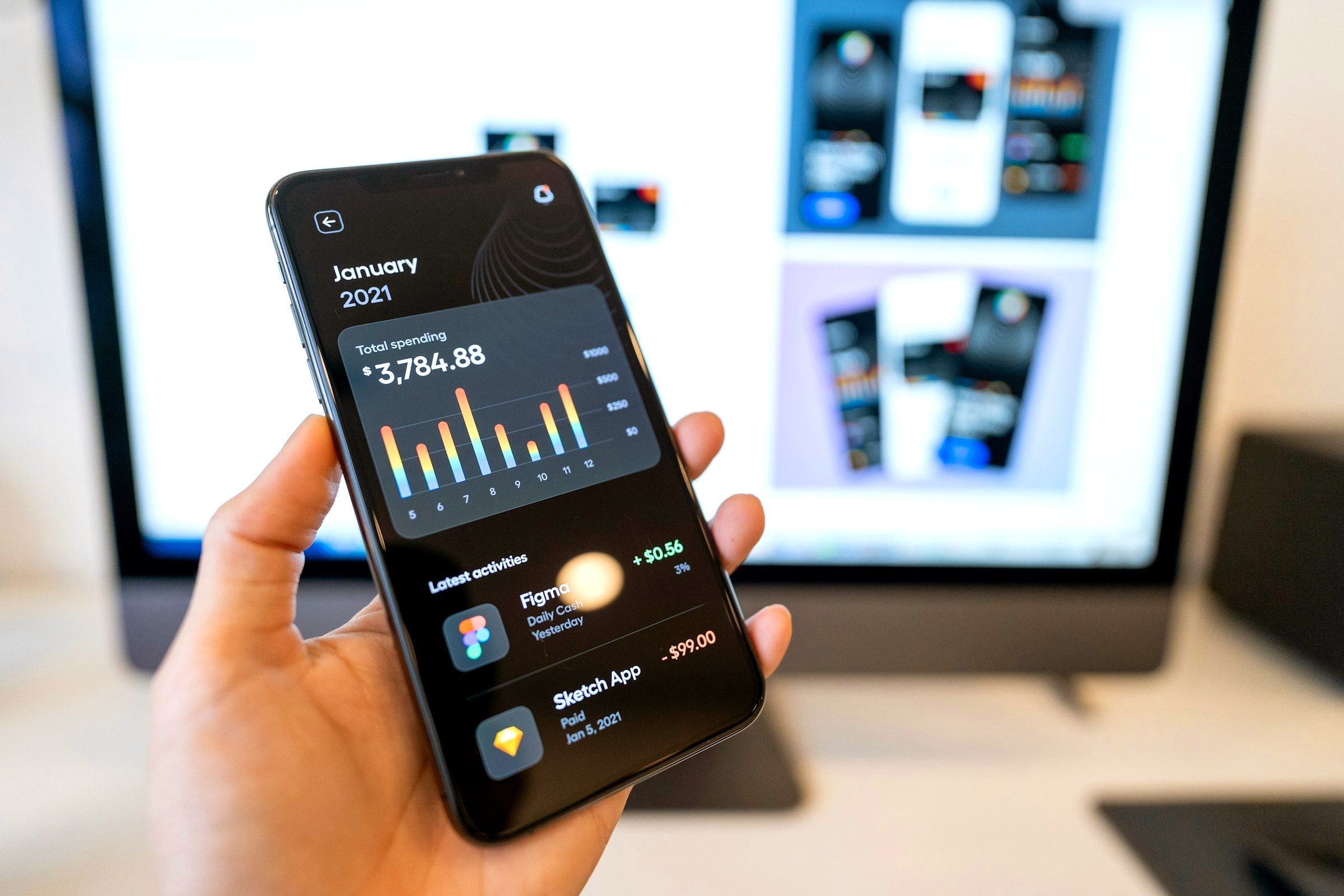 Smartphone mit Energie-App