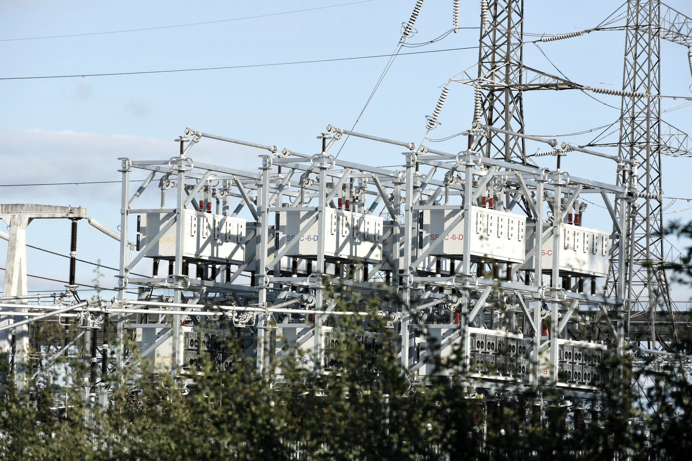 Umspannwerk mit Transformatoren, Netzanschluss in der Mittelspannung