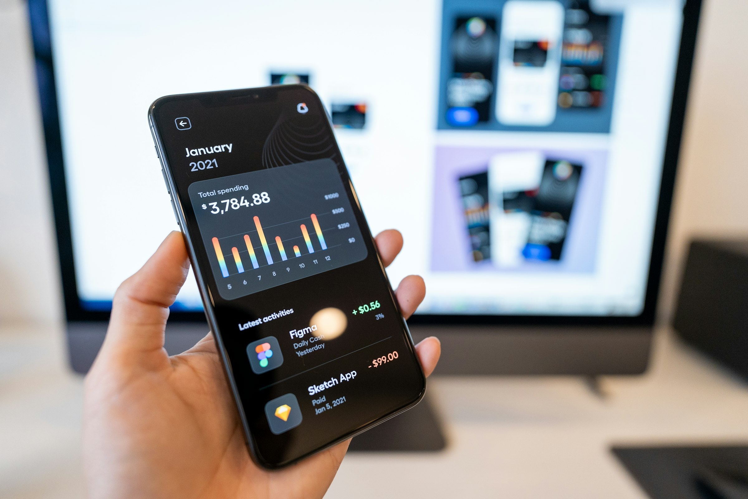 Smartphone mit Energie-App