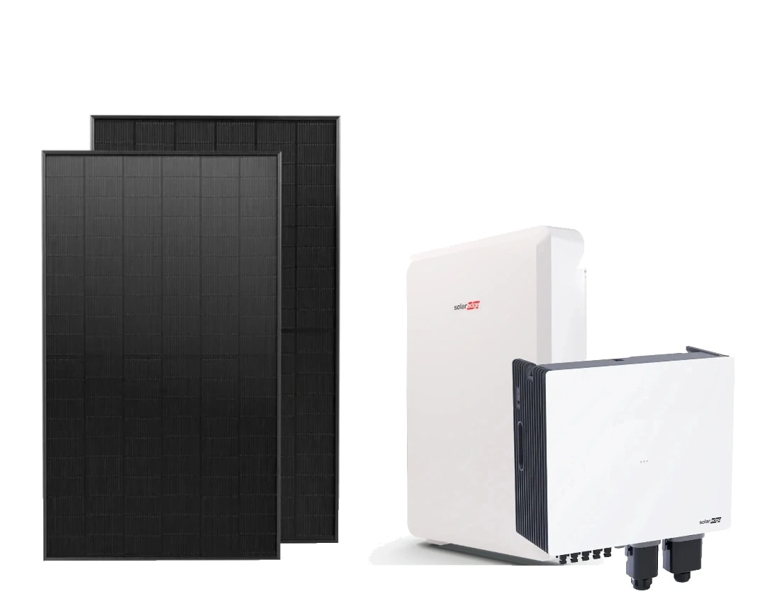 Solarmodul, Stromspeicher und Wechselrichter