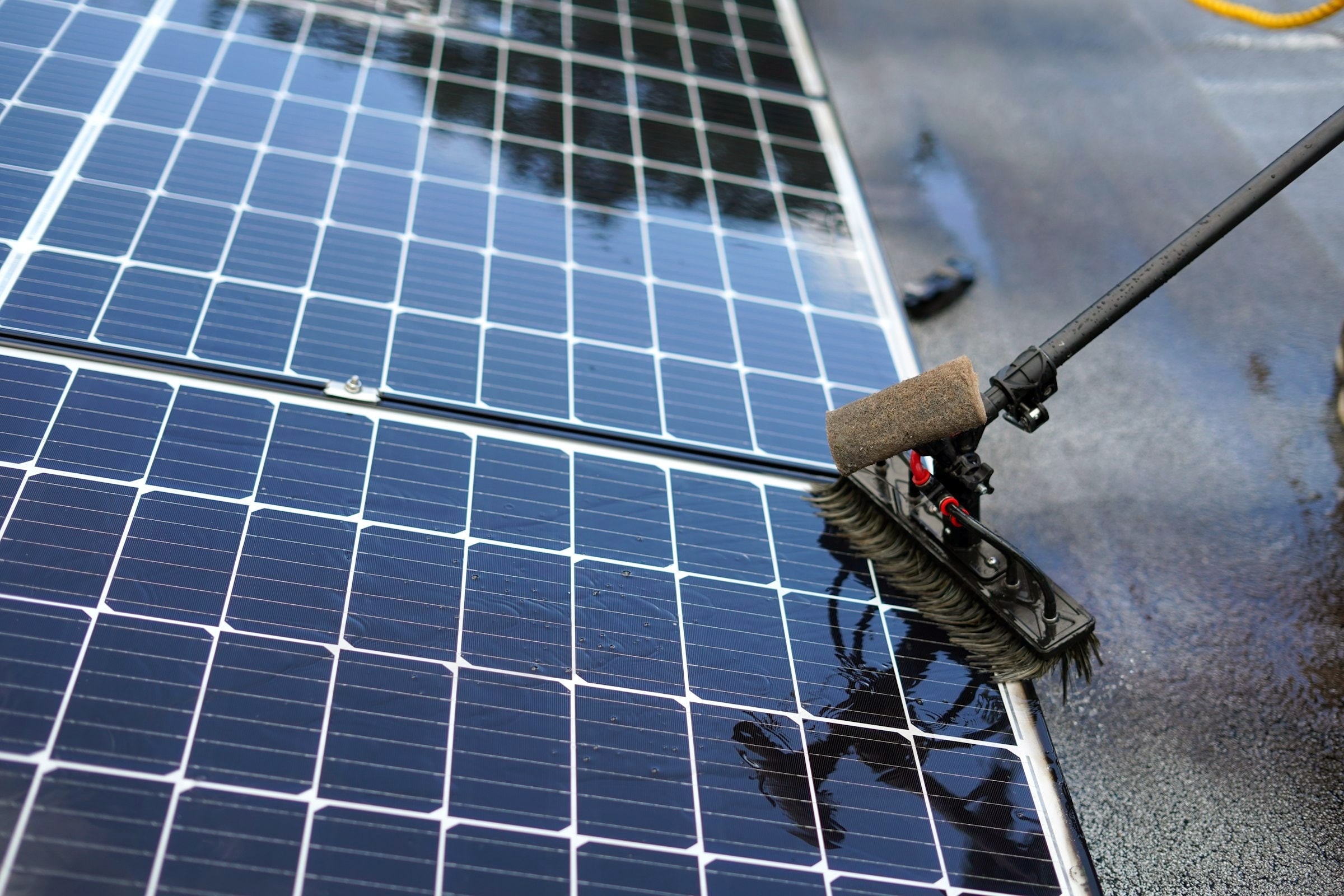 Reinigung von Solarmodulen