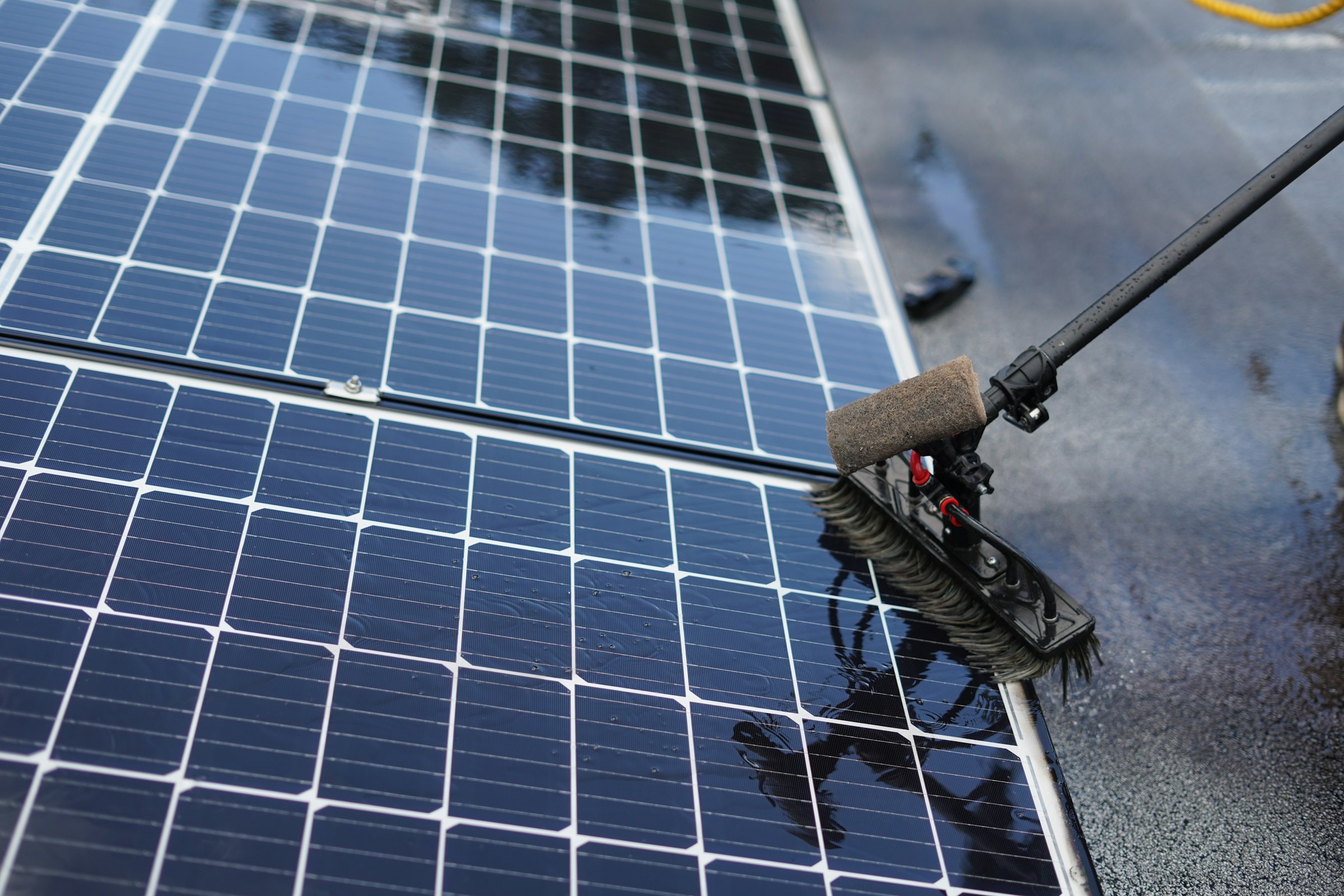 Reinigung von Solarmodulen